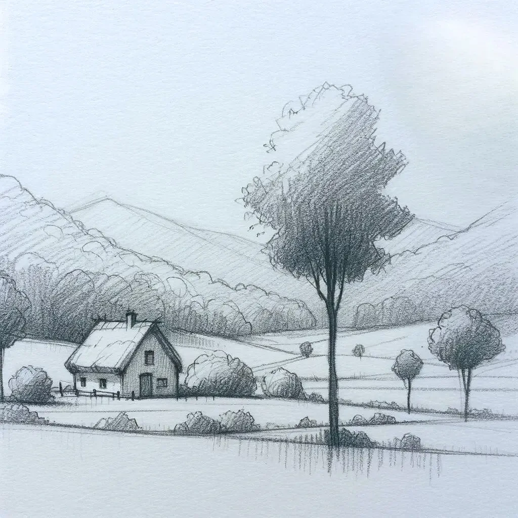 Ilustração — desenho de paisagem do zero