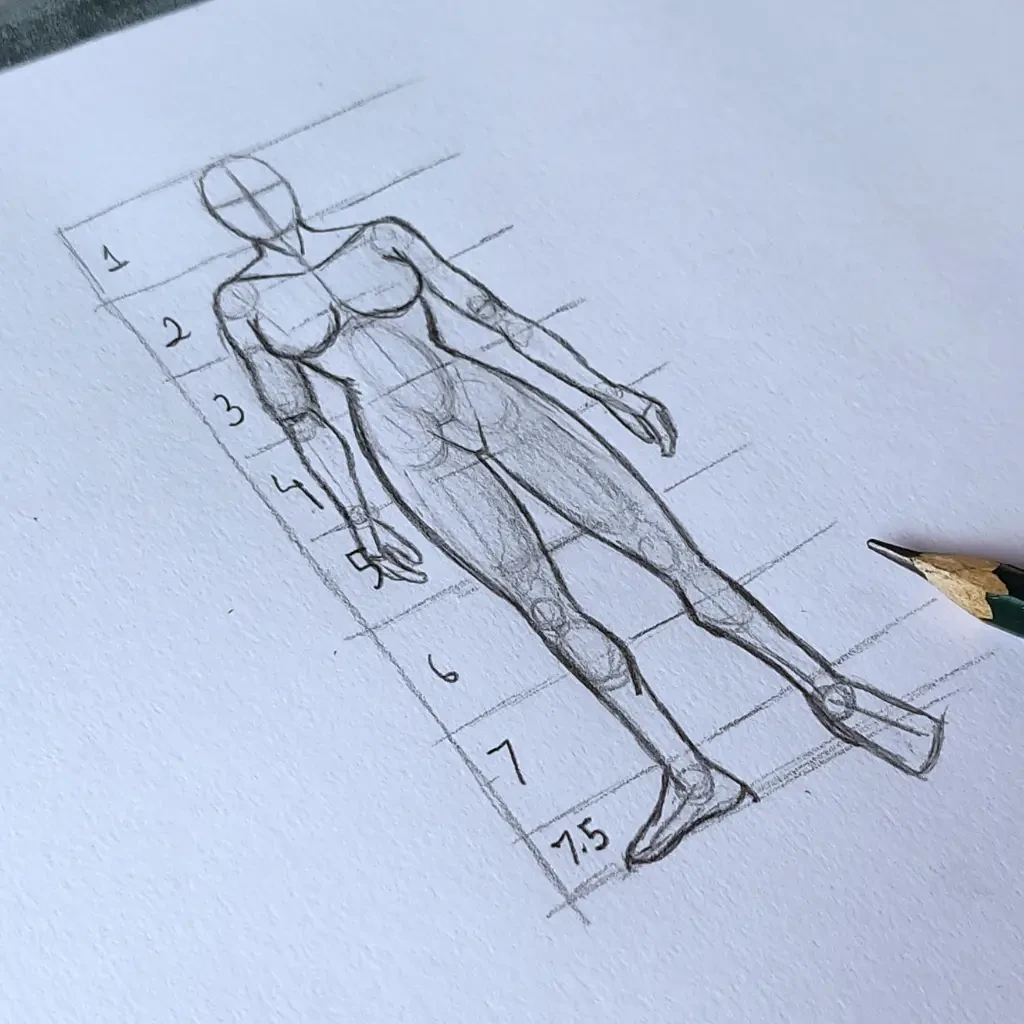 Ilustração — estudo de desenho de corpos