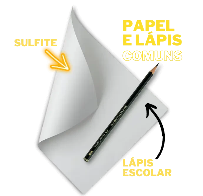 Um lápis e uma folha de papel