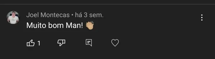 Comentário de aluno sobre o curso