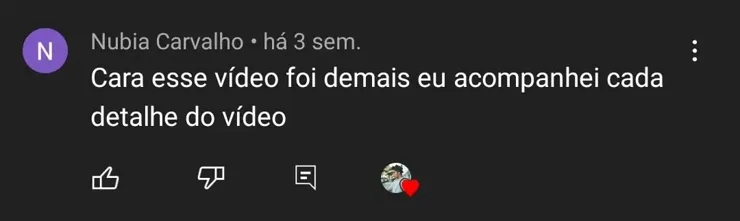 Comentário de aluno sobre o curso