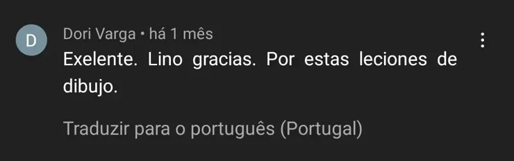 Comentário de aluno sobre o curso