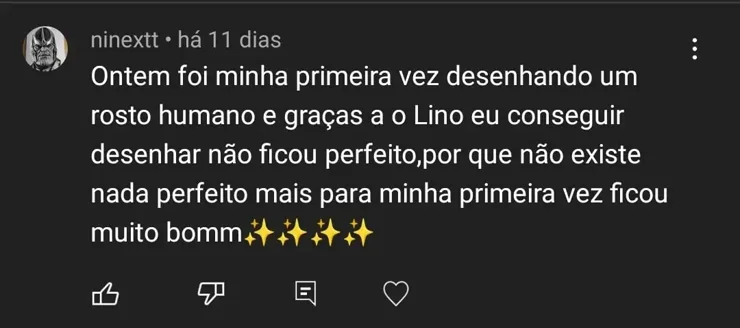 Comentário de aluno sobre o curso
