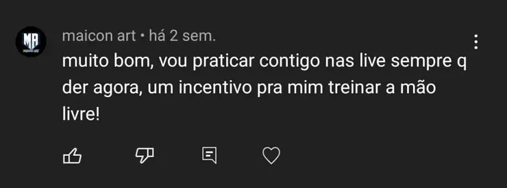 Comentário de aluno sobre o curso